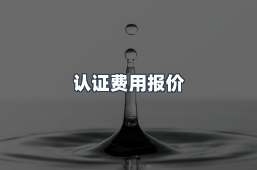 认证费用报价